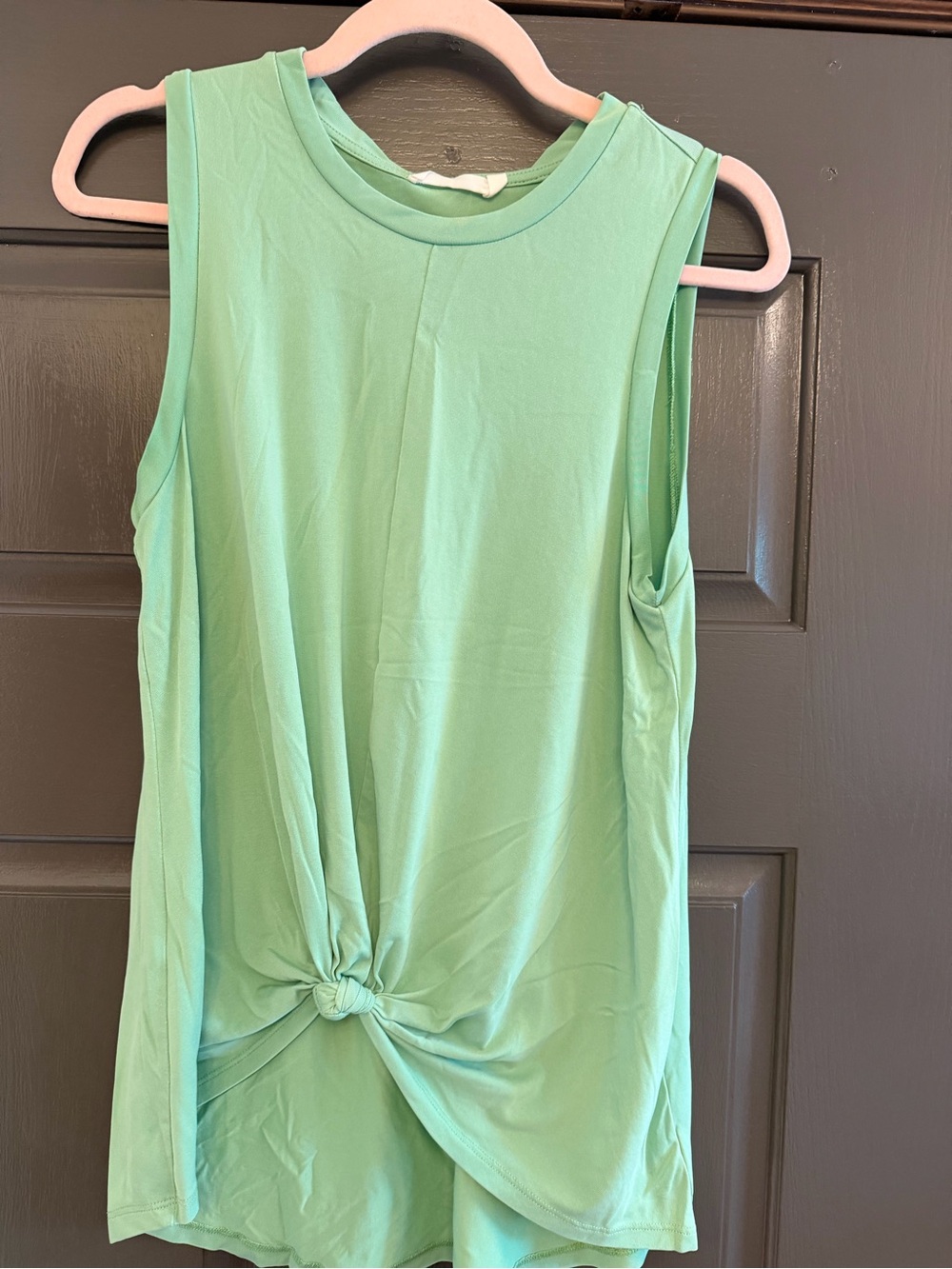 Women’s Mint Green Sleeveless Knot-Front Top